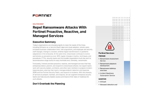 Ransomware -aanvallen afstoten met Fortinet Proactive, Reactive en Managed Services